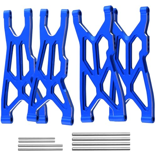 Rcarmumb Suspension A Arms Upgrades Part for Arrma 1/8 Typhon 3S BLX 4x4, 1/10 Big Rock 3S BLX V3,4-Pack Aluminum Front Rear RC Swings Arms Hop Ups,Replace Part#AR330543 AR330540,Navy Blue