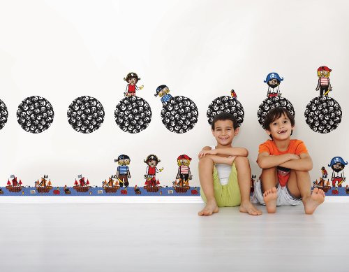 Wall Pops Wps0607 Argh Pirates Stripes Decal, Blue #TOP2