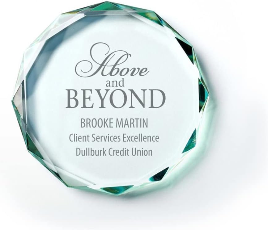 Baudville Jade Glass Paperweight Employee Appreciation Gifts - Boosts Employee Morale, Motivation, & Positive Work Environment - Engraved, Elegant Black Gift Box - Staff Appreciation Gifts