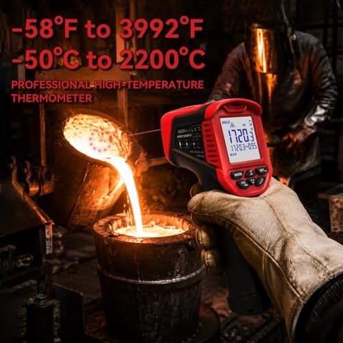 Image of NJTY UW622K High Temp Infrared Thermometer Gun, 3992F, 50:1 D:S