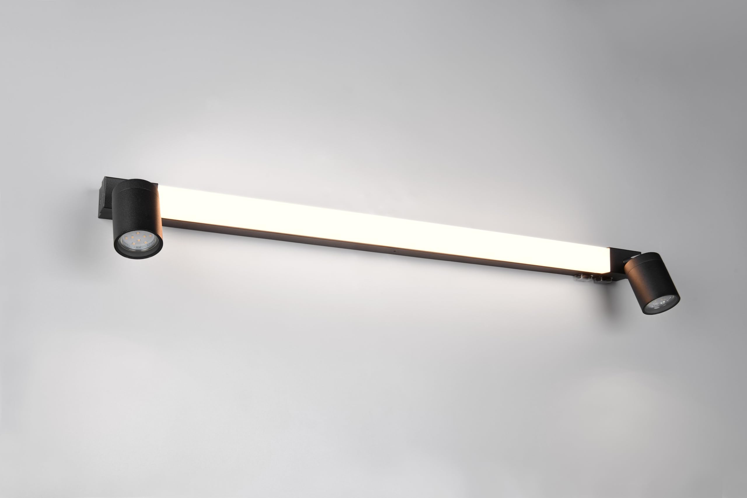 Trio Leuchten LED Badezimmer Wandleuchte Enrico 281479332, Metall Schwarz matt, 9 Watt LED, exkl. 2x GU10, Lichtfarbe einstellbar