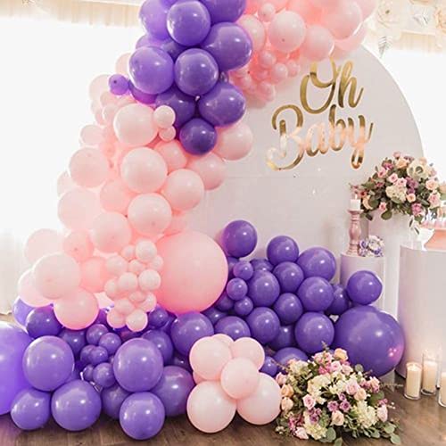 Image of Purple Balloons 110Pcs, 5 Inch Small Purple Latex Party Balloons, Mini Thick Purple Balloons for Birthday Wedding Baby Shower Decorations.