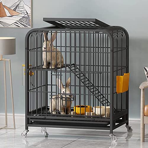 Meerschweinchenkäfig, Kaninchenkäfig, Frettchenkäfig, Haustier-Laufstall – zweistöckiger Kaninchenstall für den Außenbereich, Meerschweinchenkäfig mit herausziehbarer Ablage und 4 Rollen