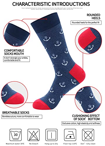 Men's Dress Socks Fun socks Comfortable Soft Business cotton Casual Crew Colorful striped socks One Size Multi-pack3