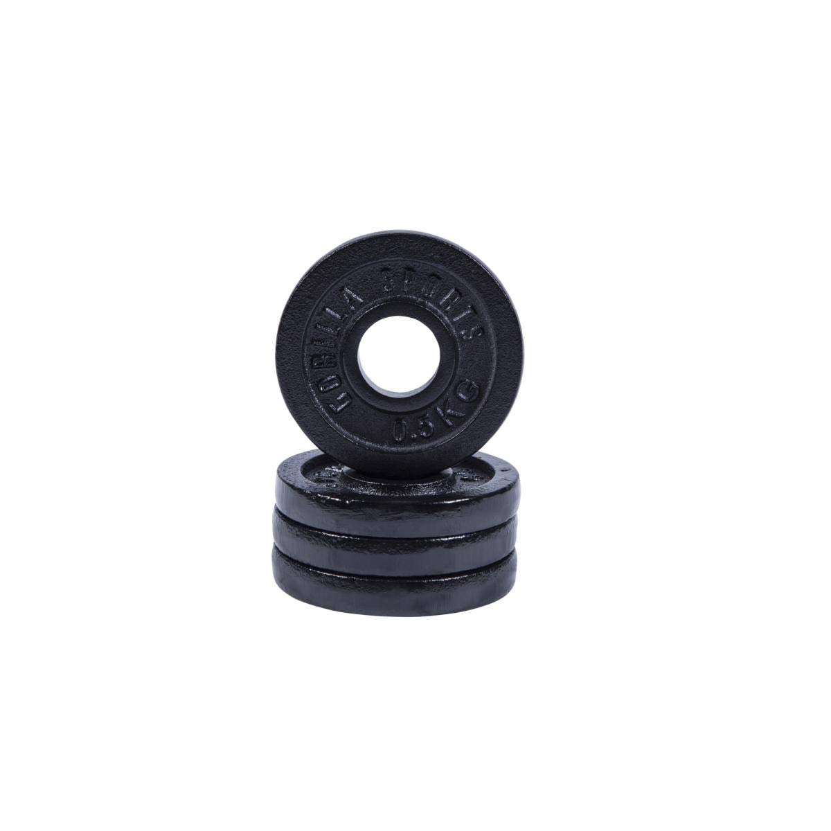 Disques de poids en fonte noire/argent - De 0,5 KG à 30 KG