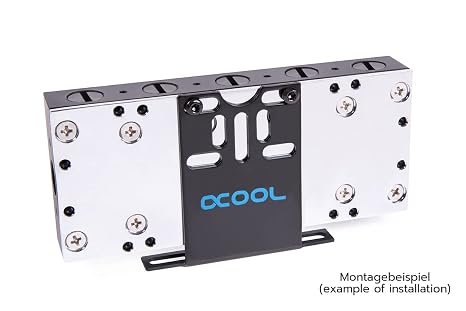 Alphacool ES Distro Plate C5 (12995) | 22x G1/4 Ports (5 mm Deep Threads), Mounts to 120/140 mm Fan Spaces, Self-Adhesive Velcro, Feet and Mounting Frames Included