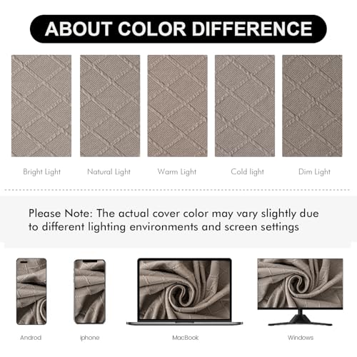Image of Genina Waterproof Seat Covers for Dining Room Chair Cushion Covers Set of 6 | Jacquard Removable Machine Washable Kitchen Chair Seat Slipcovers,Pet Hair And Stain Protection,Stretch Chair Protector