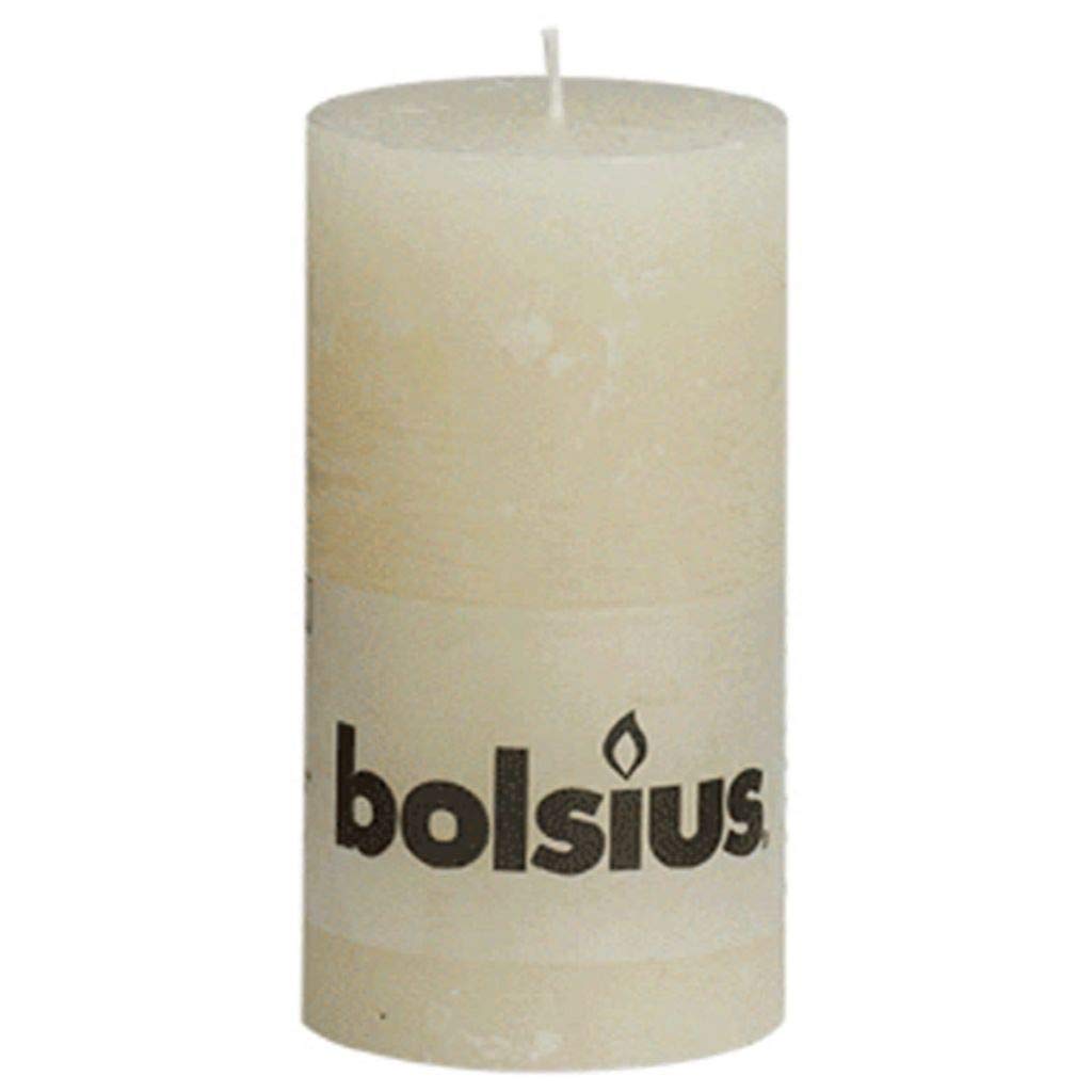 Bolsius Ivory Rustic Pillar Candle 130x68mm 43 Hours burn time