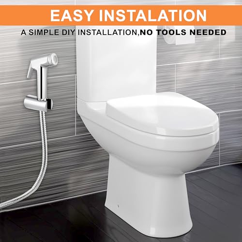 Image of SAM Super Conti Health Faucet Set Water Saving Health Faucet 1 Meter Flexible Hose and Wall Mount for Toilet | Jet Spray