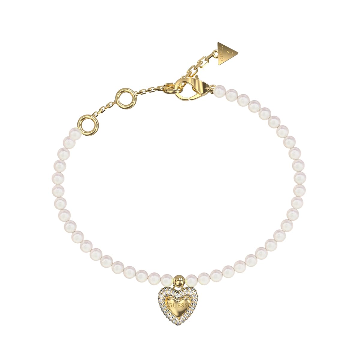 GUESS brazalete Beloved Pave Heart Bracelet Yellow Gold dorado