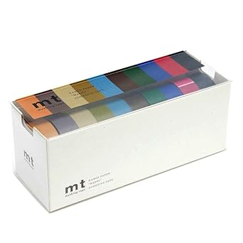 mt Sets Washi Paper Masking Tape: 3/5 in. x 33 ft. / Assorted (10 Dark Colors) [10 rolls/pack]