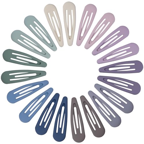 Cptots Small Hair Barrettes For Women No Slip Metal Snap Clips For Thin And Fine Hair,Matte Mix Colors,20 PCS,1.97 x 0.5 Inch.