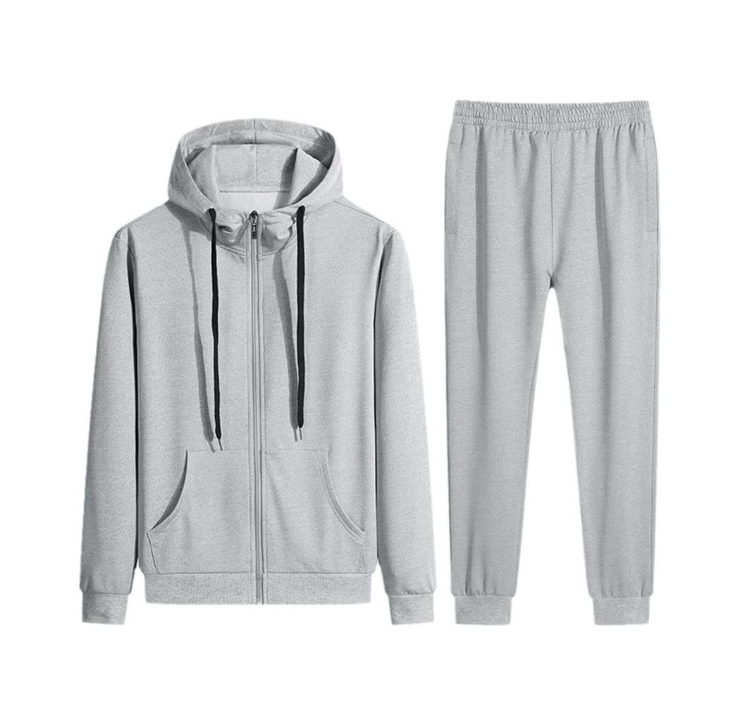 Ensemble sweat à capuche homme en polyester gris coupe-vent XXXXL - 5