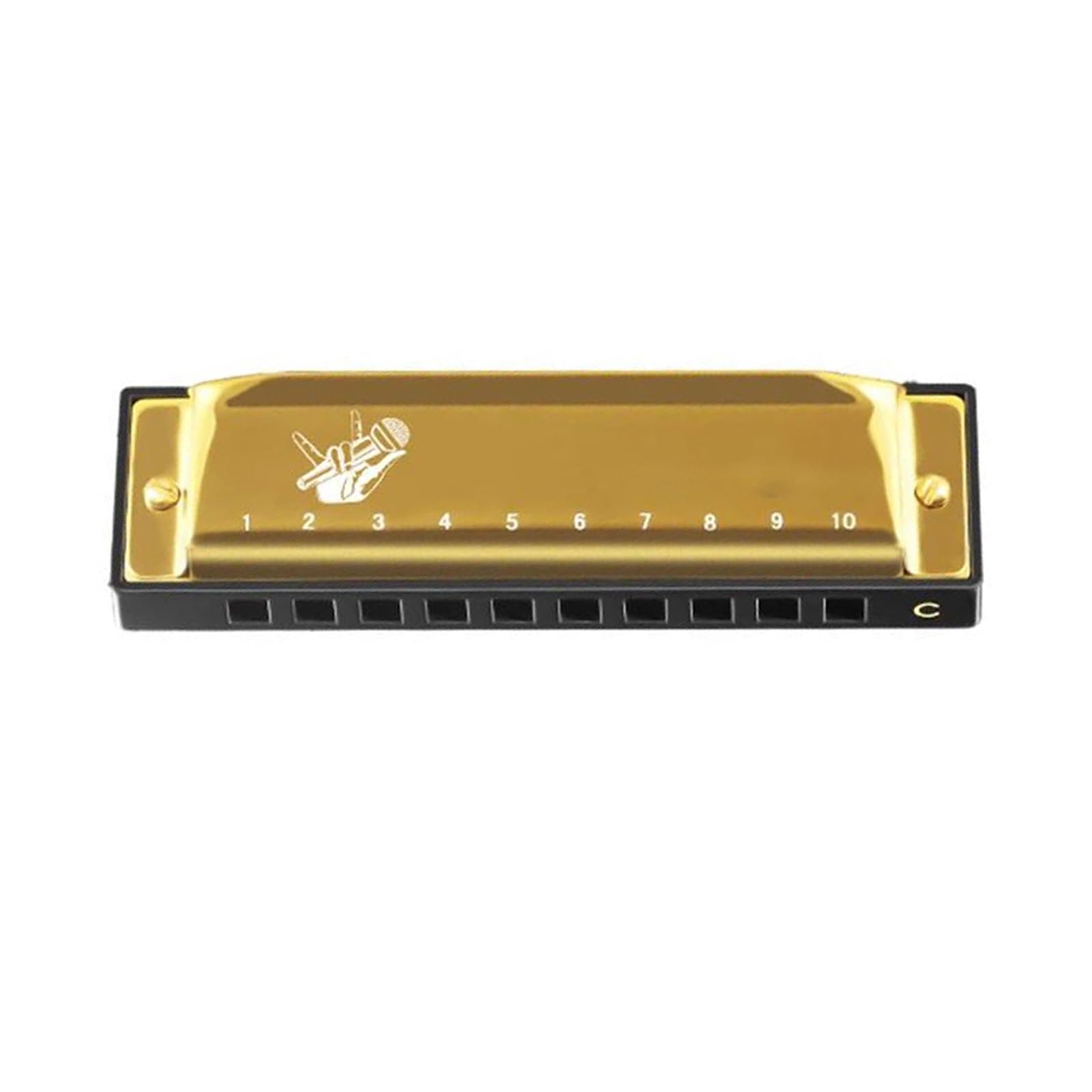 Armonica Armonica Blues Diatonica Per Amanti Della Musica Tonalità Di Do 10 Fori Standard H(Gold)