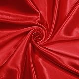 NSGZ Red Satin Fabric by The Yard, 10 Yards 60' Wide Silky Fabric, Solid Satin Cloth Fabric for Bridal, Wedding, Dress, Crafting, Decoration