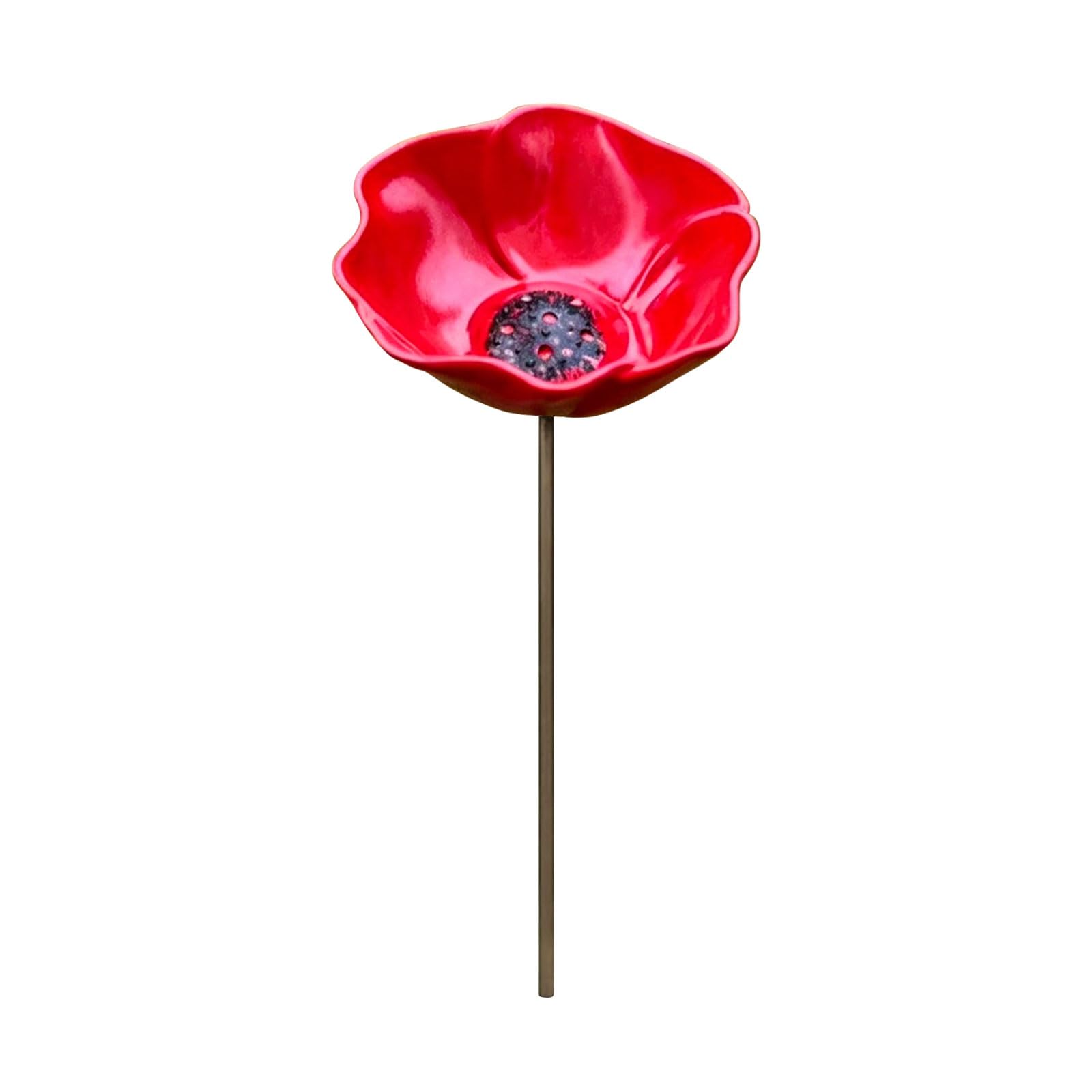 NRGQAXM Metal Flower Garden Stakes Bird Bath, Bee Watering Station Hummingbird Fountain Flower Bird Bath Stakes for Outside Hummingbird Water Station for for Outdoors Butterfly Water Feeder