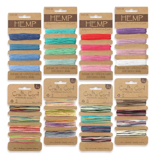 Cordón de cáñamo multicolor de 1 mm para accesorios de artesanía 2