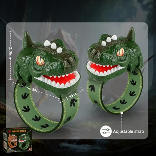 Image of Dinosaur Walkie Talkies for Kids, 2Pcs Rechargeable Dinosaur Toys for Kids | Long Range Dino Walkie Talkies for Camping Gear & Outdoor, Kids Toys Birthday Christmas Stocking Stuffers for Boys Girls