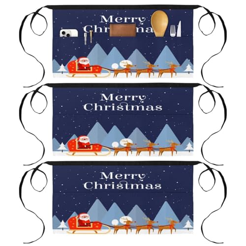 Tablier court de chef Noël pour illuminer votre cuisine et vos fêtes en famille
