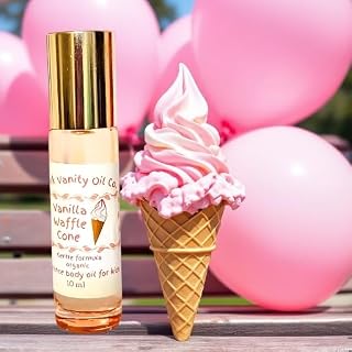 Pink Vanity Oil Co. Sugar Waffle Cone Kids Perfume Fragrance Oil, Sweet Vanilla Sugar and Buttercream Scent, Children's Fragrance