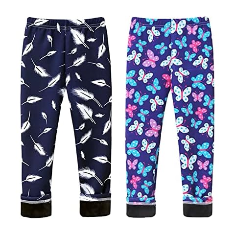 FedMois Girls Fleece Lined Leggings Cover