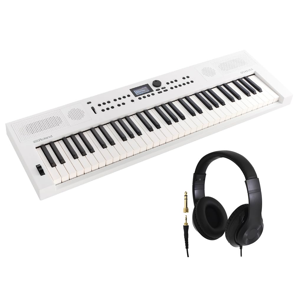 Amazon.co.jp: GO:KEYS5 ホワイト ポータブルキーボード 61鍵盤