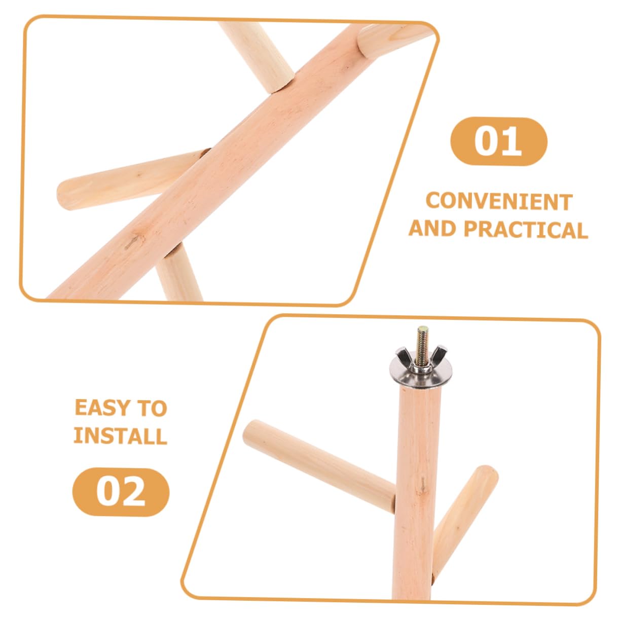 YARNOW 8 Piezas De Juguete para Pájaros Perca para Periquito Juguete Percha De Madera Natural para Pájaros Perchas para Cacatúas Soportes para para Loros Accesorios para