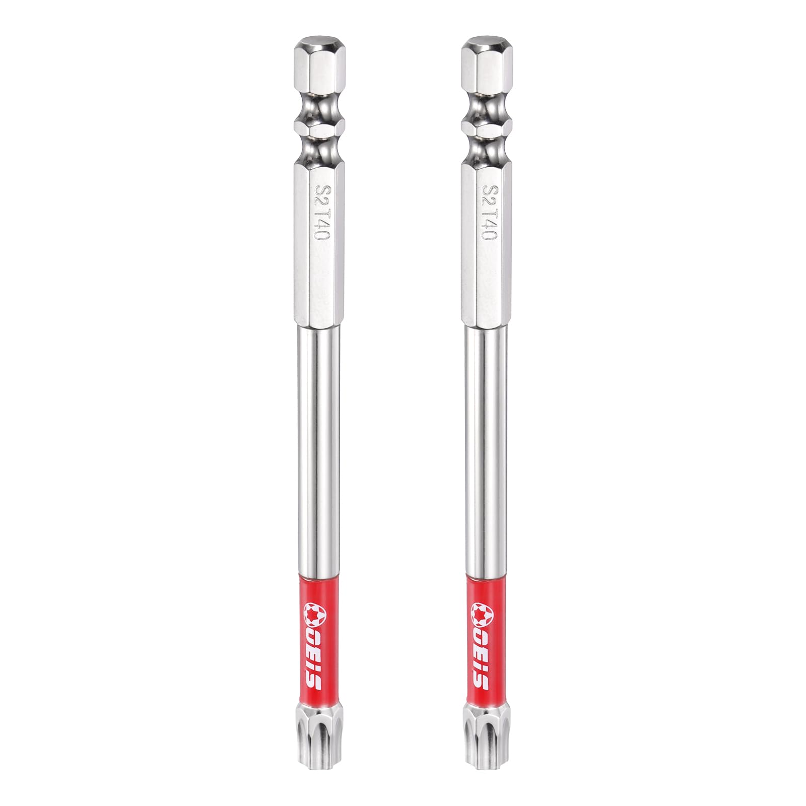 sourcing map 2pcs TT30 Torx Head Screwdriver Bit 1/4" Hex Shank 110mm Long Magnetic Tamper Proof 6 Point Star Drill Bits S2 Steel Industrial Power Screwdrivers with Hole Tip
