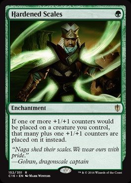 Hardened Scales augmente vos marqueurs +1/+1 Magic Commander 2016