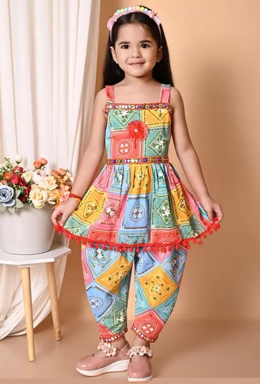 Image of EPIKID Girl's Festive & Party Kurta And Dhoti Pant Set