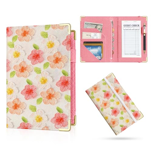 Server Book,7 Pocket Zipper Organizer,Server Books for Waitress flower 1