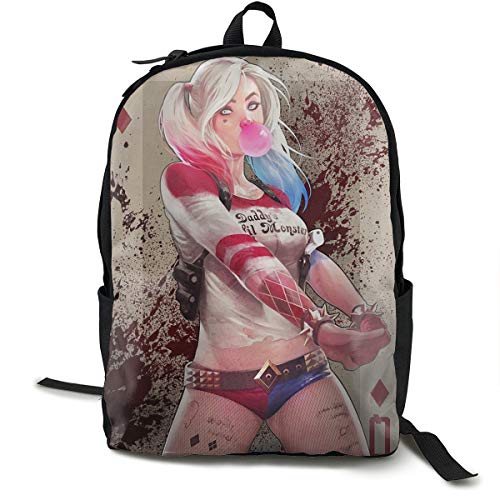 Harley Quinn: Mochila de día para escuela  trabajo y universidad  deportiva y escolar