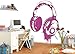 Autocollant mural créatif de mode 40X60Cm casque musique Dj Design autocollant rouge