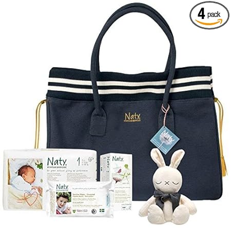 Naty Diaper Bag, Blue/White