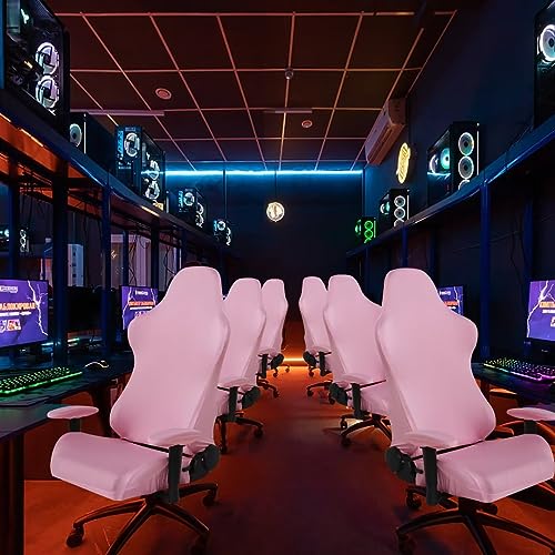 Image of SARAFLORA 2 Pack Gaming Chair Cover, Stretchable Computer Cover Removable Office for Armchair, Swivel Chair, Boss Spandex Slipcovers, Pink (BGYT-M2-Brown)