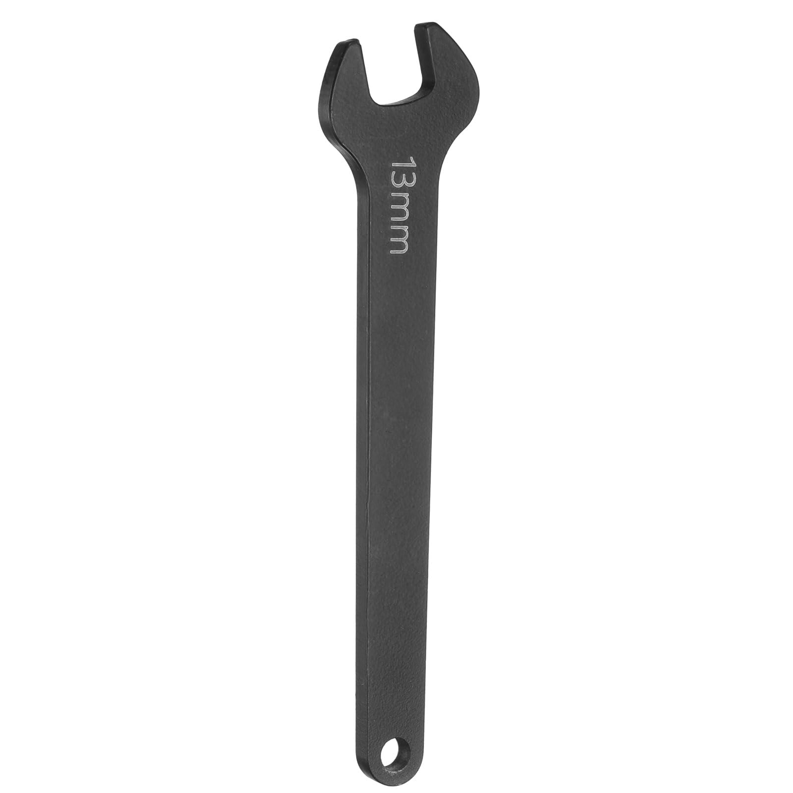 HARFINGTON Single Open End Wrench 13mm Metric 15 Degree Offset Angle U-Shaped Open Ended Spanner Small Flat Head Blackening Wrench with Straight Shank for Automotive Repair Furniture Assembly