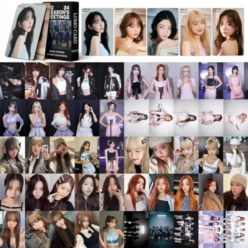 HoluzYX LE SSERAFIM 2024 SEASON'S GREETINGS Cartões Lomo 55 Pcs Coleções Álbum Cartões Fotográficos