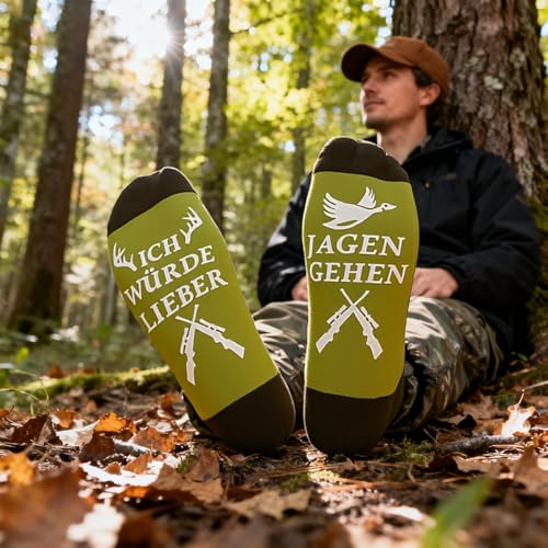 Set Regalo Cacciatore – Calzini Divertenti 39-45 E Portachiavi Con Motivo, Ideali Per Natale, Compleanni O Come Regalo Simpatico