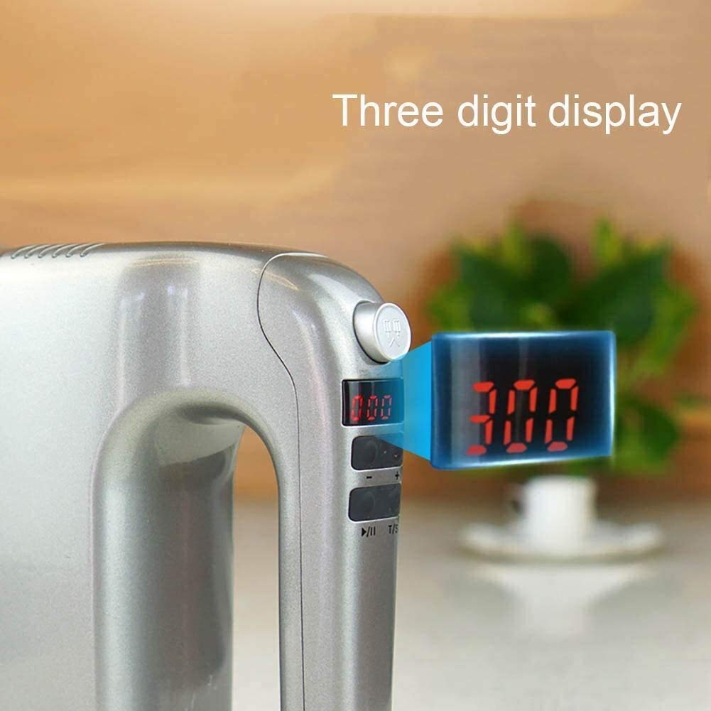 Kitchen Aid Hand Mixer Electric Hand Mixer Frusta a Mano a 9 velocità per Cottura da Cucina Torta all'uovo Crema, Include fruste e Ganci per impastare, temporizzazione Digitale 400