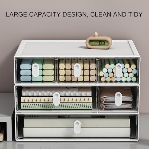 Tiroirs empilables pour bureau boîte de rangement transparente - 8