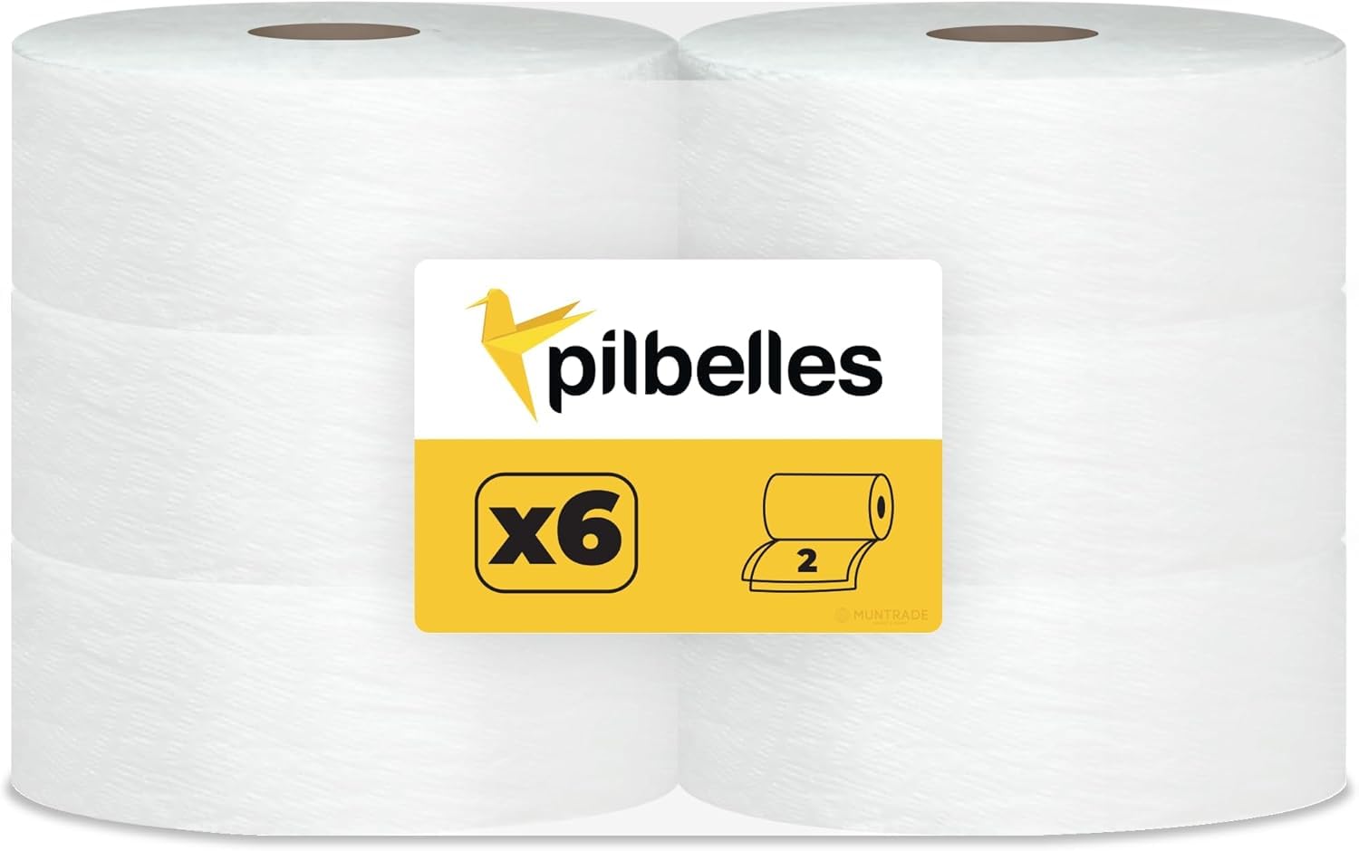 Papel Higiénico Industrial Maxi Jumbo Doble Capa | 6 Rollos | Papel Higiénico Maxi Jumbo 2 Capas
