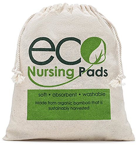 Washable Reusable Bamboo Nursing Pads, Organic Bamboo Breastfeeding Pads, 4 Flower Pads, 10 Pack With 2 Pouches & E-Book #TOP5