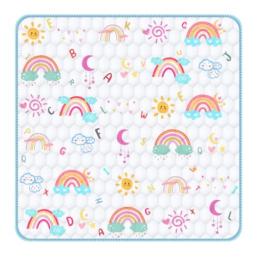 Image of Baby Play Mat 50x50 Playpen Mat Baby Play Mats for Floor Thicker Soft Baby Playmat Non-Slip Cushioned Baby Crawling Mat Foldable Machine Washable Baby Floor Play Mat for Babies Toddlers Infants