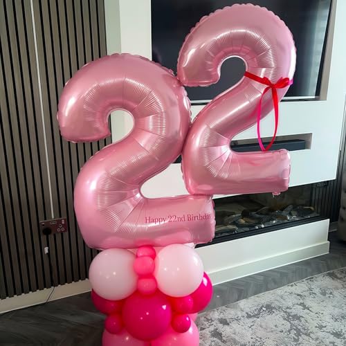 Image of Pastel Pink 2 Balloon Number,40 Inch Light Pink 2 Balloons Large Helium Foil Mylar Number 2 Balloon for Birthday Party Anniversary Decorations