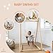 Avenlur Spruce Baby and Toddler Foldable Swing Set with Stand - Premium Montessori, Waldorf Style Self-Standing Indoor Swingset for Children 6m to 3 Yrs - Perfect for Home, Child Day Care, & Preschool