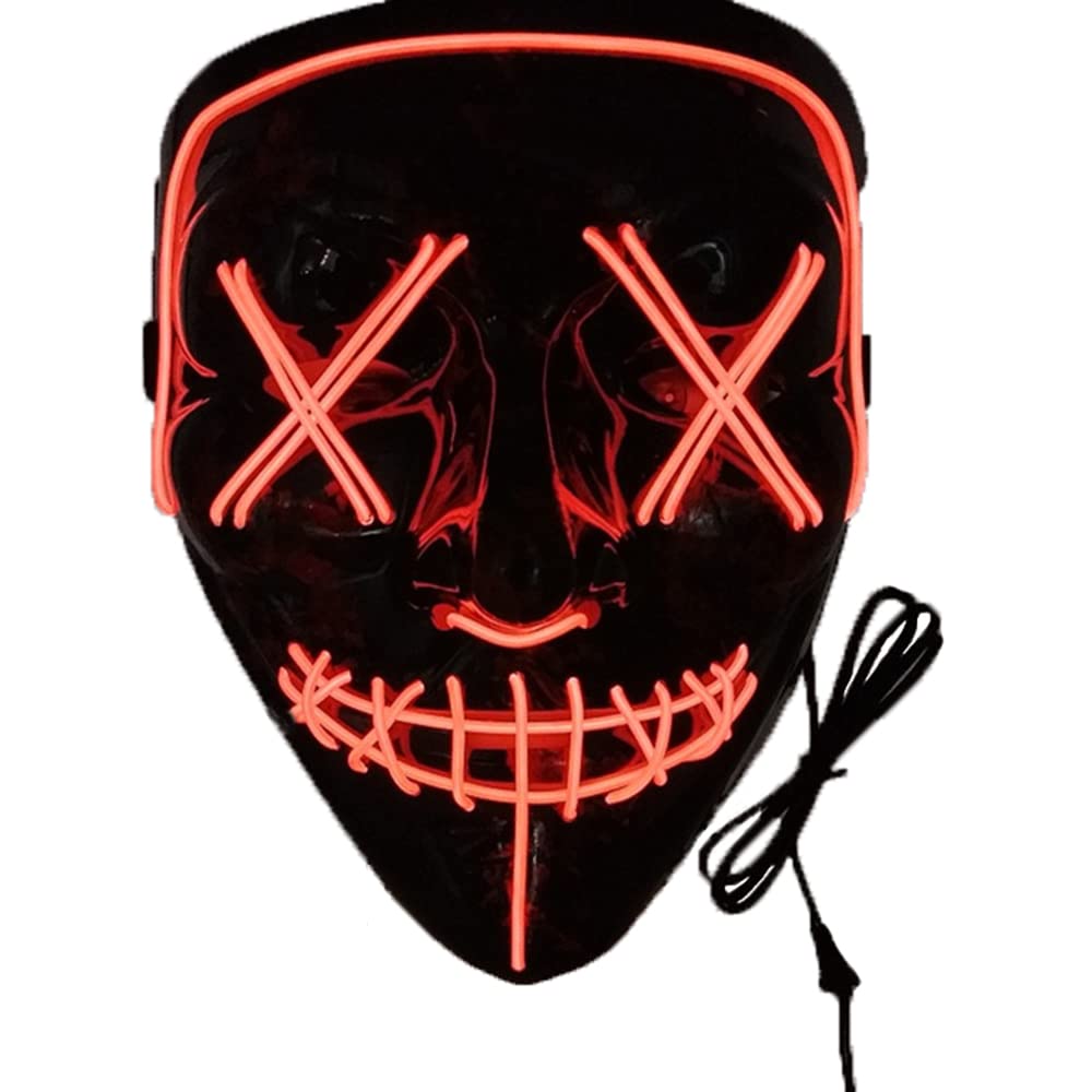 Halloween Cosplay Mask Led Light Up Mask For Festival Cosplay Halloween Costume Party Decorations