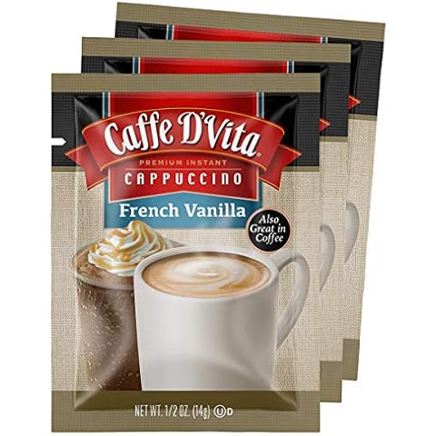 Caffe D'Vita French Vanilla Cappuccino Envelopes, 0.5-Ounce Packages (Pack of 48) Cover