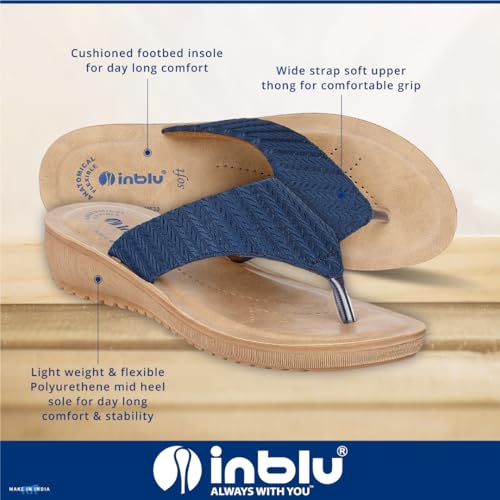 Image of inblu Stylish Fashion Slipper for Women | Comfortable | Lightweight | Anti Skid | Casual Office Footwear (LF01 BRNGMG)