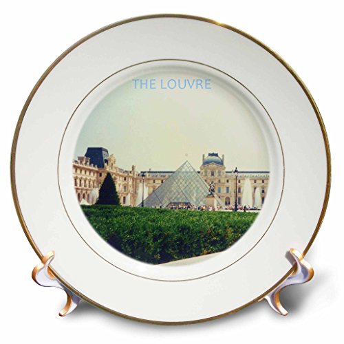 3dRose cp_28365_1 Louvre in Paris-Porcelain Plate, 8-Inch