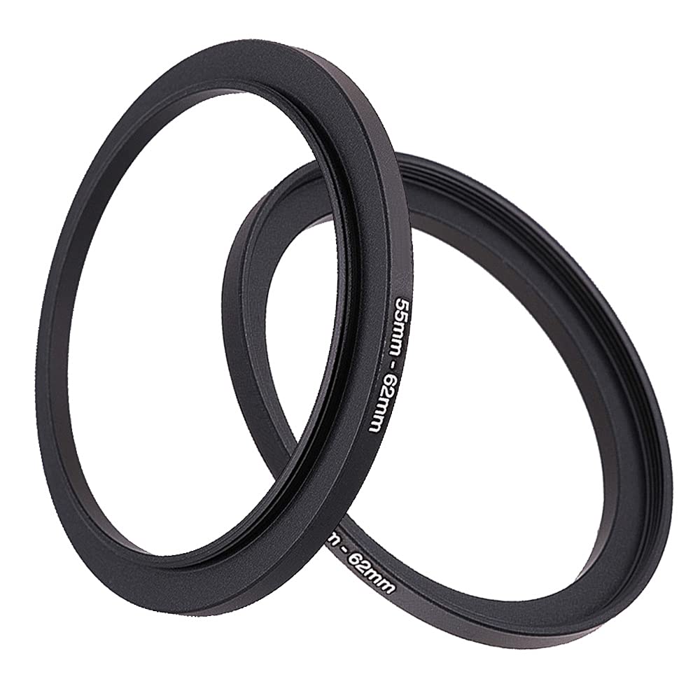 62-67mm lensfilter step-up adapterring, 62 mm lens naar 67 mm filter, kap, lensconverter en andere accessoires (2 stuks), Fire Rock Aviation aluminiumlegering ring